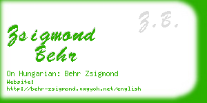 zsigmond behr business card